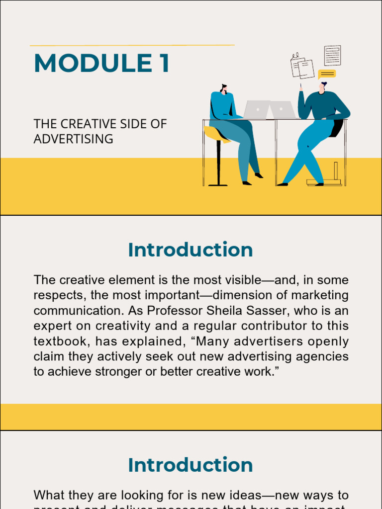 ADVERT 3217 MODULE 1 - The Creative Side of Advertising | PDF ...