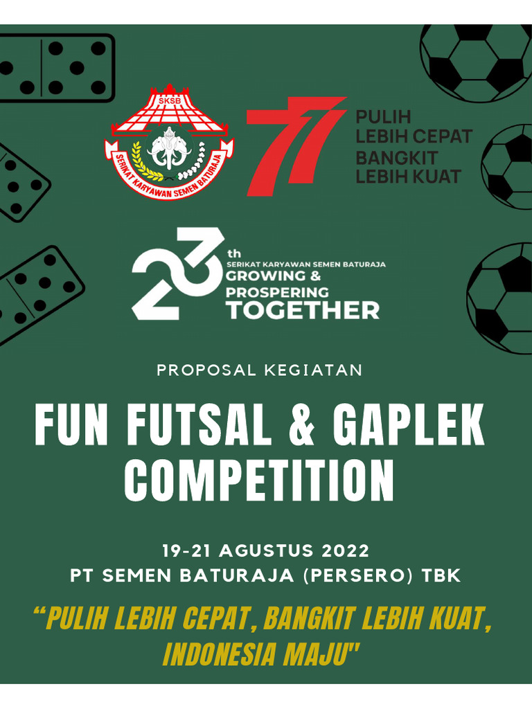 Proposal Fun Futsal & Gaplek SKSB 2022 | PDF