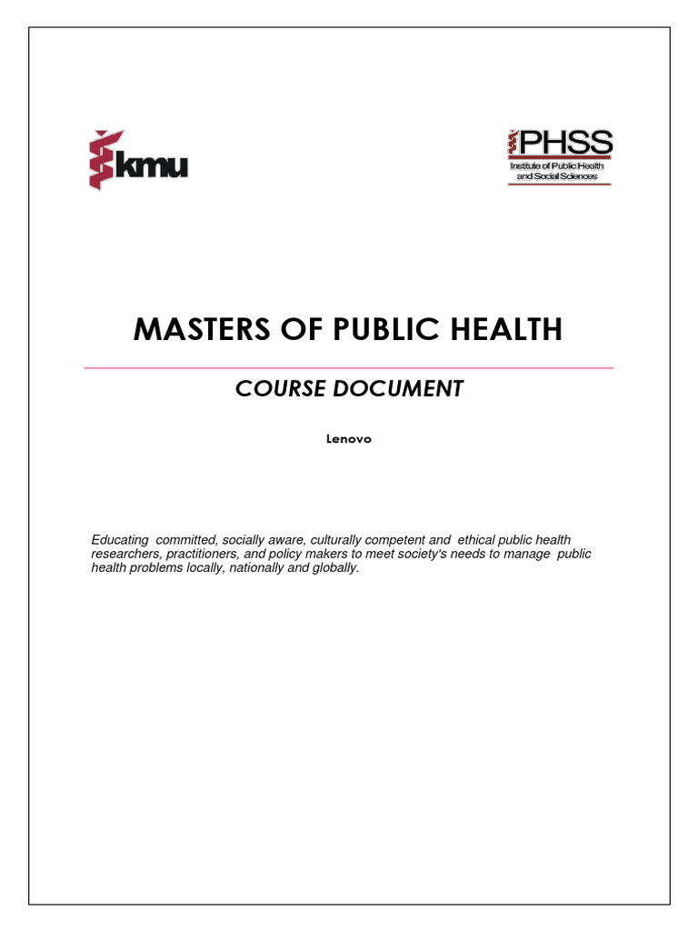 MPH Course KMU Peshawar PDF Bachelor #39 s Degree Course Credit