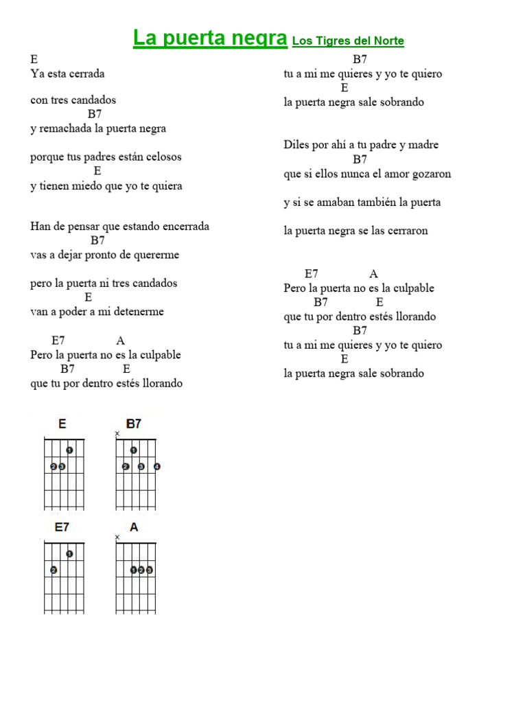 La Puerta Negra Los Tigres Del Norte | PDF