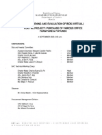 MINUTES of OPENING & EVALUATION of BIDS - Purchase of Various Office Furniture and Fixtures