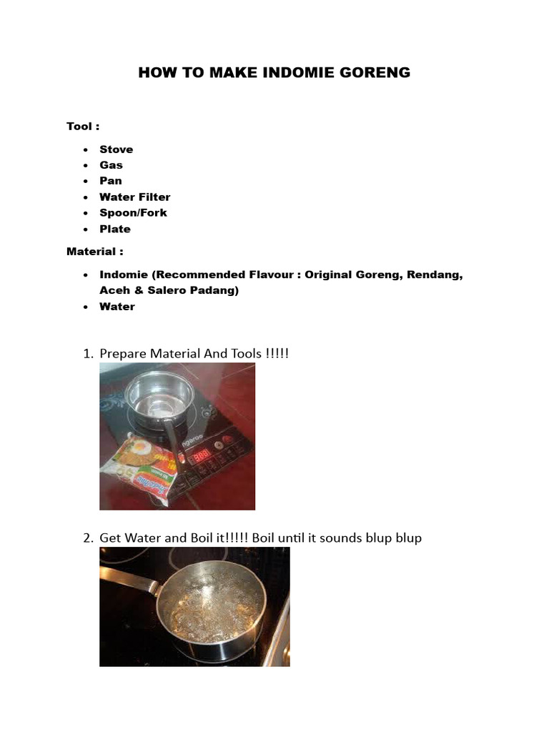 How To Make Indomie Goreng | PDF