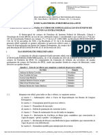 Edital 50 Especialização em Ensino de Línguas Estrangeiras