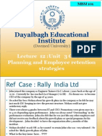 Dayalbagh Educational Institute: Lecture 12:unit 3 Career Planning and Employee Retention Strategies