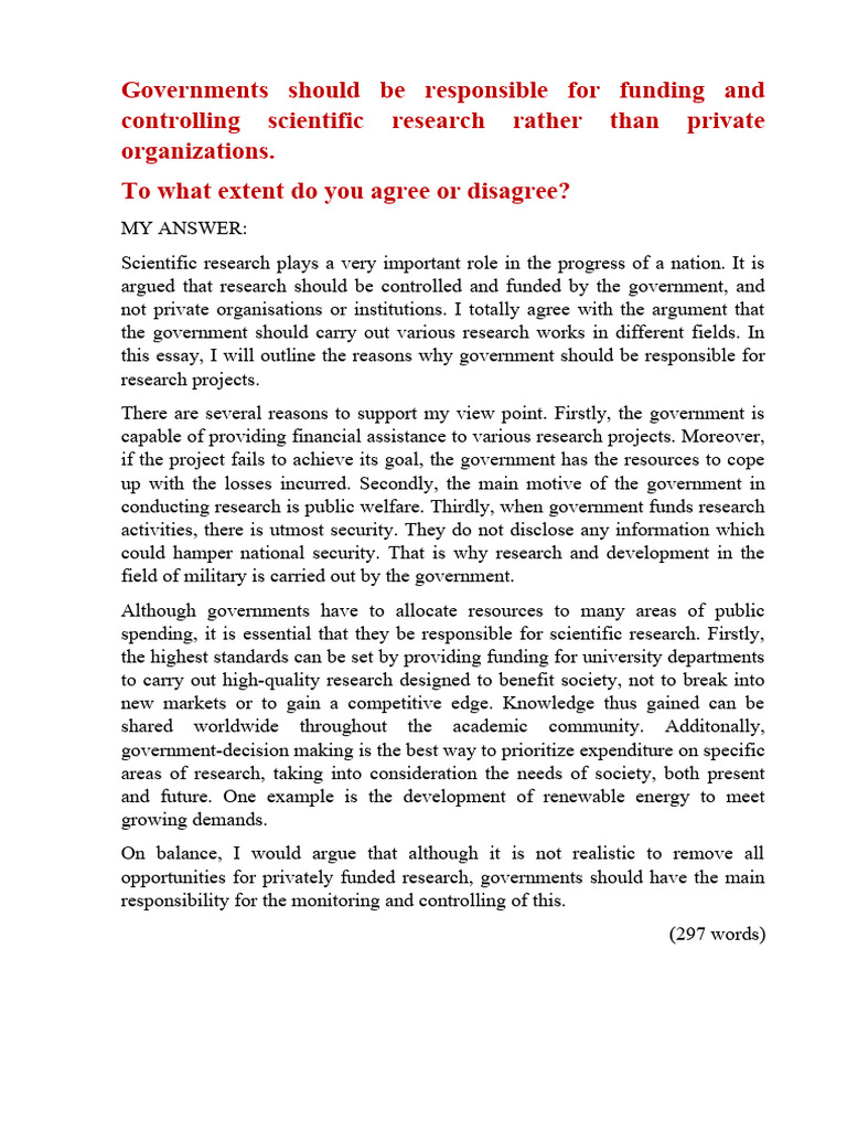 Ielts Writing Task 2 Essay Science Pdf