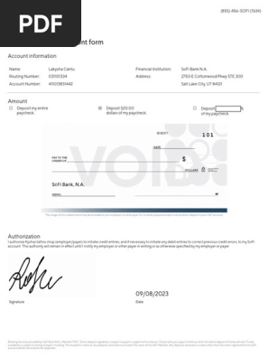 Direct Deposit Form