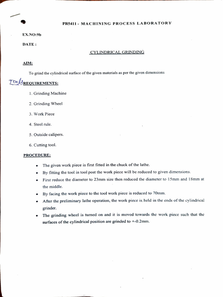 Cylindrical Grinding PDF