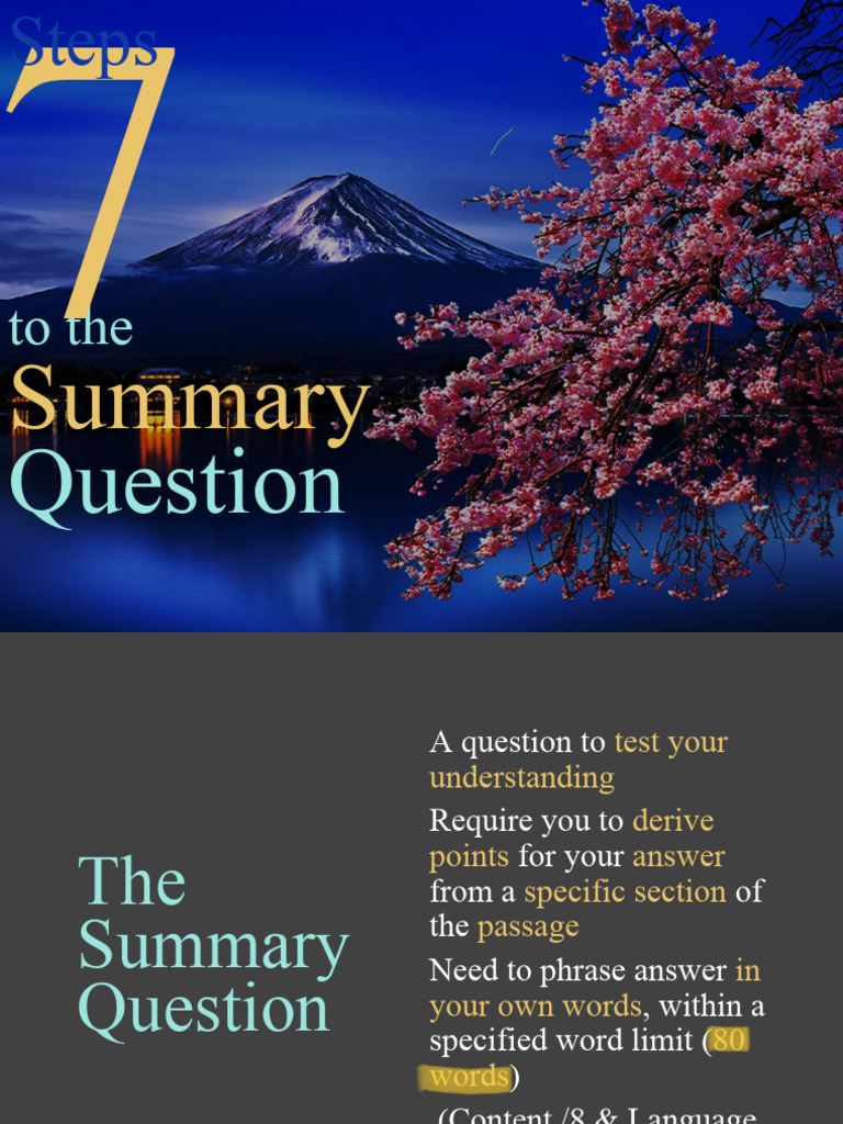 Summary Questions PDF Word Grammar