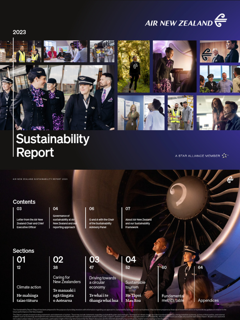 Air New Zealand 2023 Sustainability Report | PDF | Sustainability ...