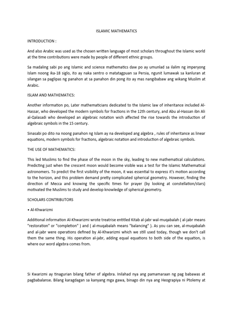 ISLAMIC MATHEMA-WPS Office | PDF