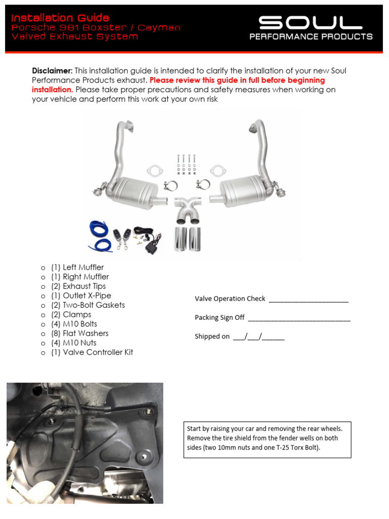 981 Soul Valved Exhaust Install Guide  PDF Vehicle Technology