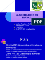 La Sociologie Du Travail: Institut Facultaire D'informatique Et de Management - IFIM Mai 2023 Dr. GAWANDJI Inna Gabrielle