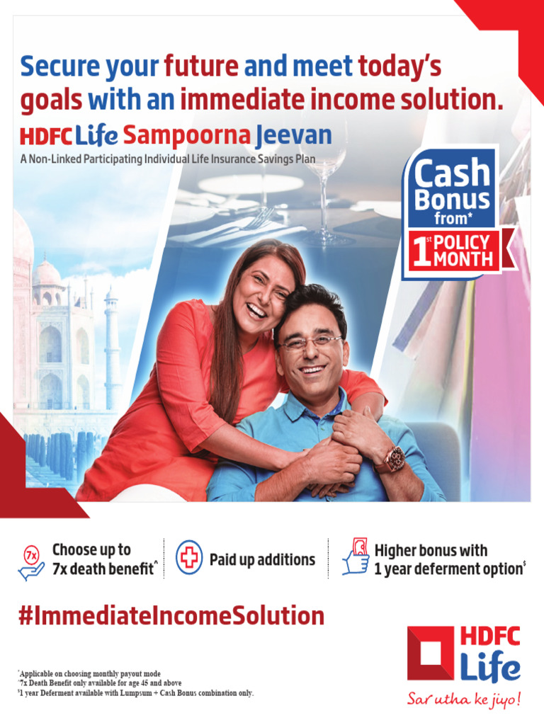 Hdfc sampoorna jeevan brochure pdf life insurance insurance