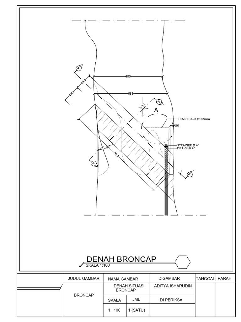 Denah Broncap dan Detail Pipa Ø4