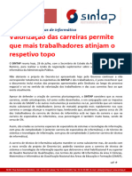 Comunicado - SINTAP - Reviso Das Carreiras de Informtica - 28 de Julho 2023