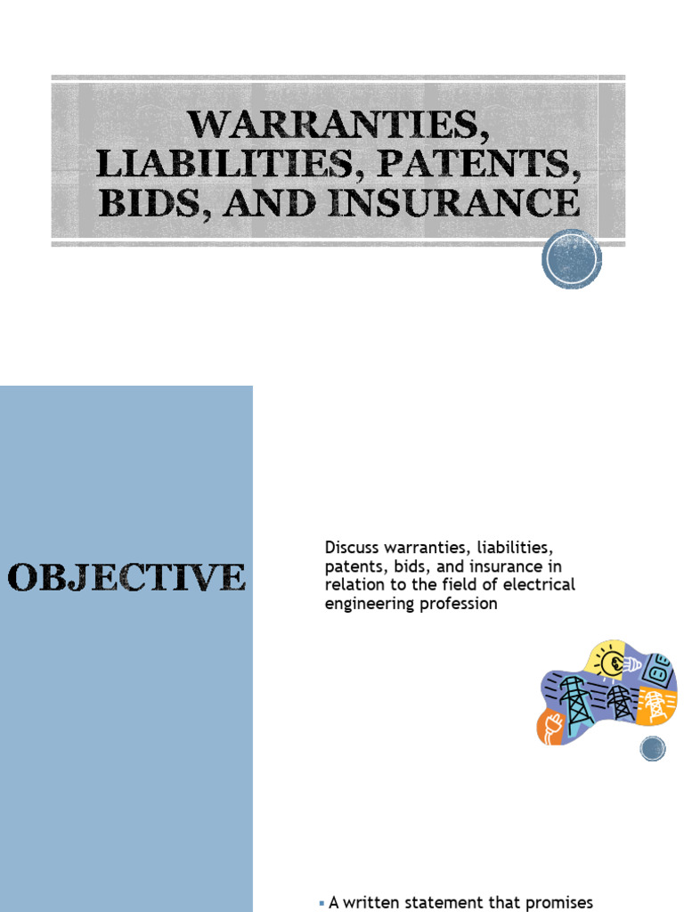 Warranties Liabilities Patents Bids and Insurance PDF Insurance