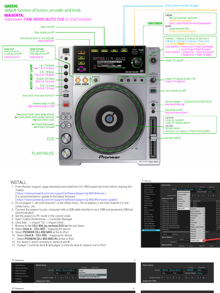 CDJ850 Mapping Layout PDF Usb Computer Engineering