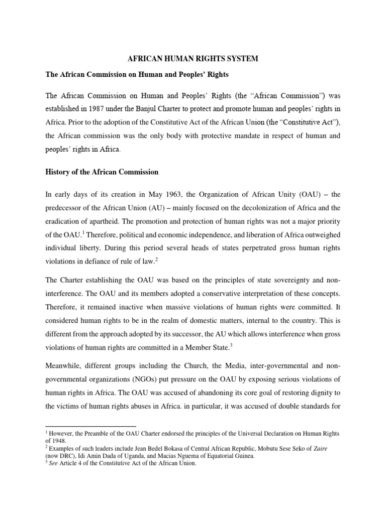 African Human Rights System Pdf Human Rights African Union