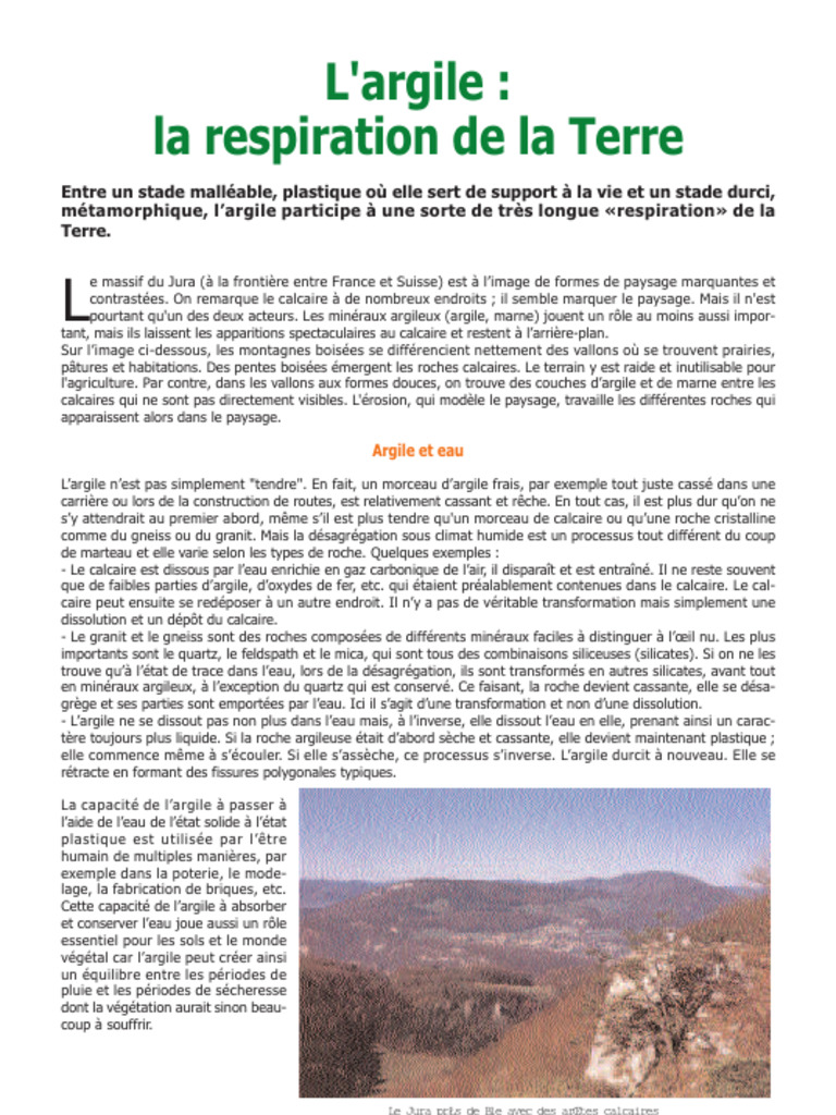 L'argile : Composition et Rôle Écologique | PDF | Maison et jardin ...