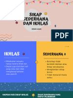 Sikap Sederhana Dan IKHLAS