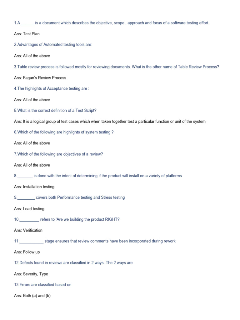 Key Outputs of Review Process | PDF | Software Testing | Verification ...
