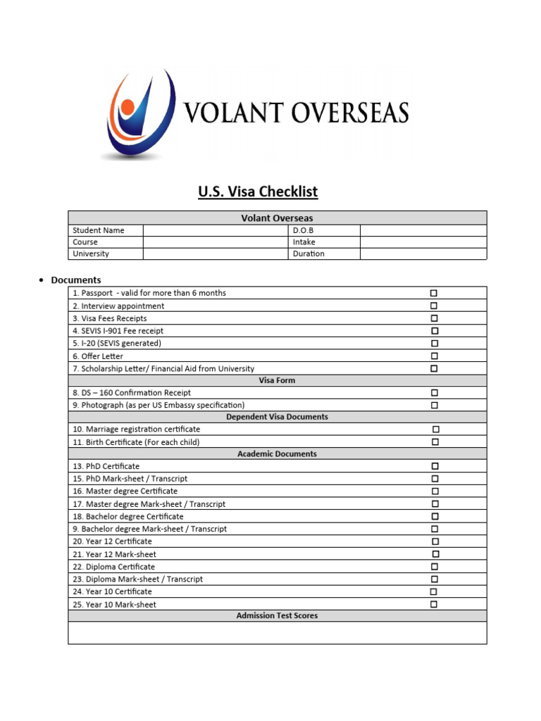 U s visa checklist pdf travel visa graduate record examinations