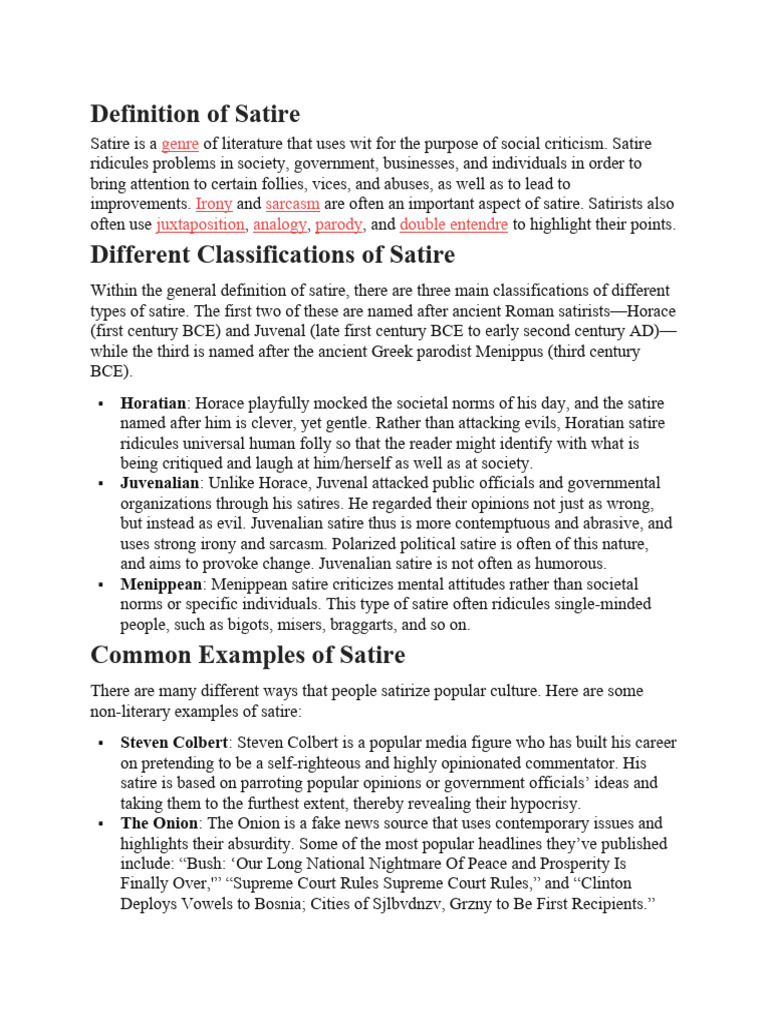 10Definition of Satire PDF