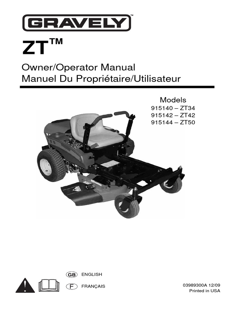 Gravely ZT34 Owner Manual PDF