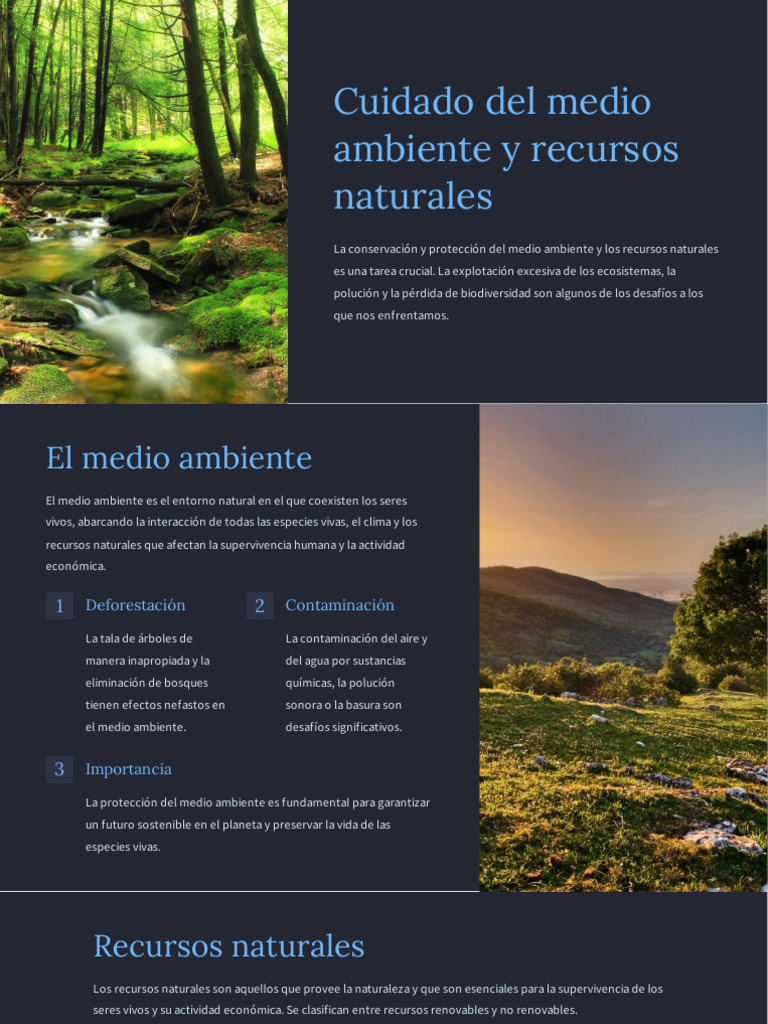 Cuidado Del Medio Ambiente y Recursos Naturales | Descargar gratis PDF ...