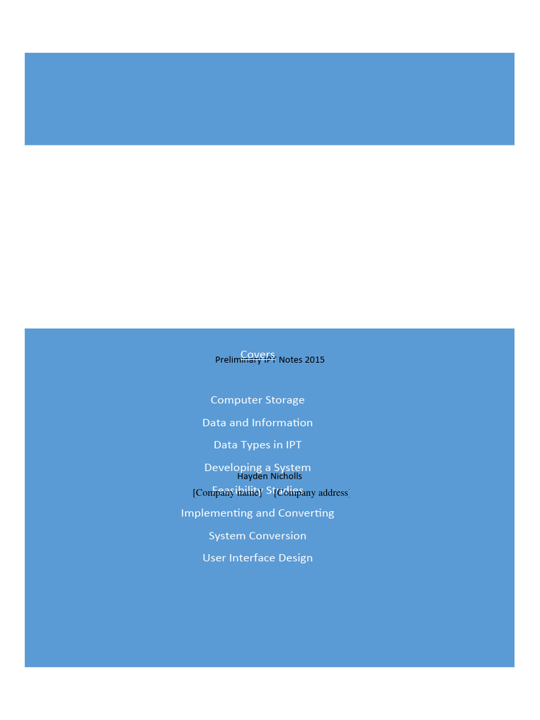 HSC Ipt Notes Comprehensive | PDF | Computers | Technology & Engineering