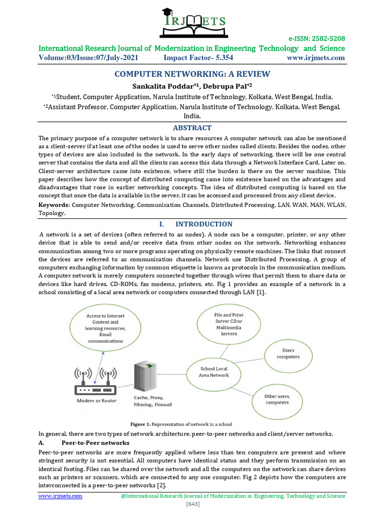 Computer networking a review volume 03 issue 07 july 2021 impact