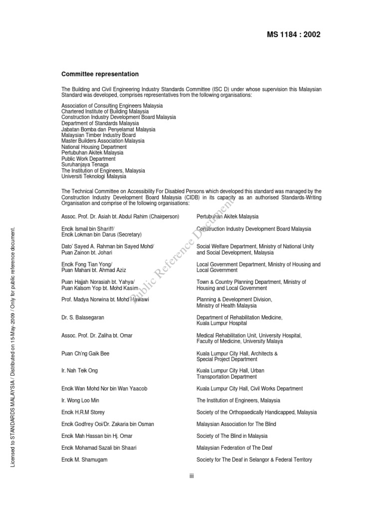 MS 1184 - 2002 - Code of Practice On Access For Disabled Person To ...