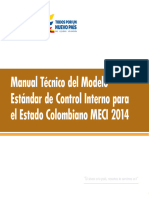Manual Técnico Del Modelo Estándar de Control Interno Para El Estado Colombiano MECI 2014