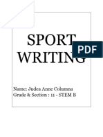 Sport Writing (Columna, Judea Anne G.) 11 - STEM B