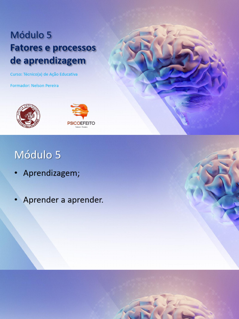 Módulo 5 - Fatores e Processos de Aprendizagem | PDF | Aprendizado ...