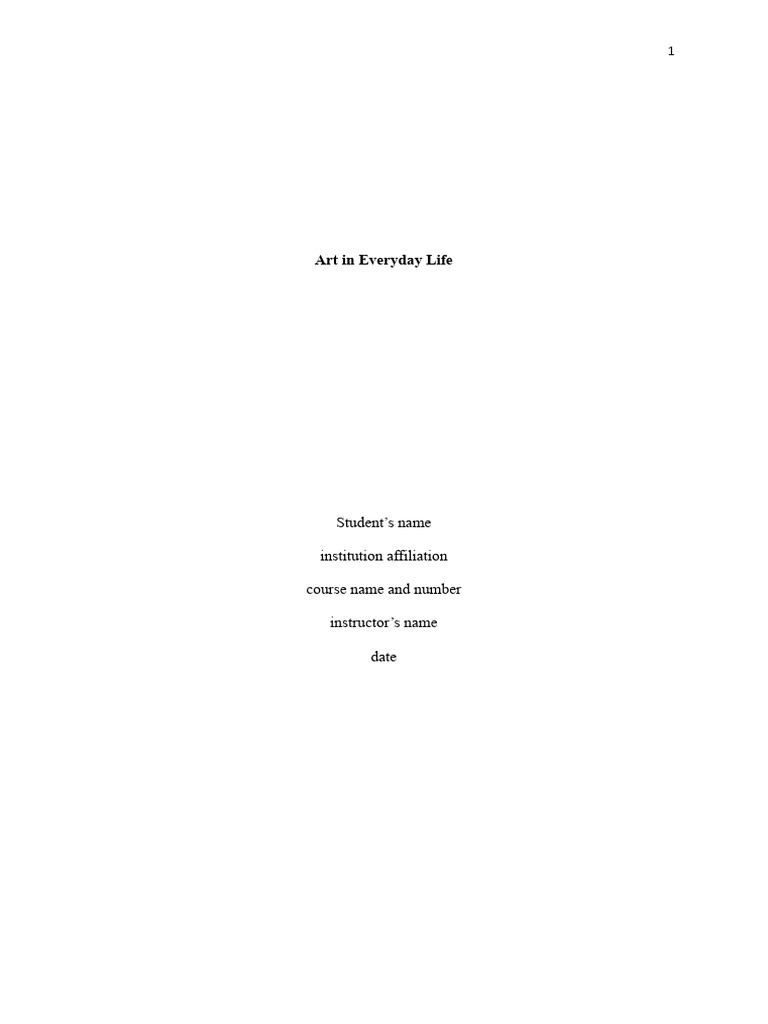Art in Everyday Life Edited PDF Paintings Plastic Arts