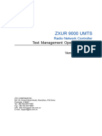 ZXUR 9000 UMTS (V4.11.20) Radio Network Controller Test Management Operation Guide