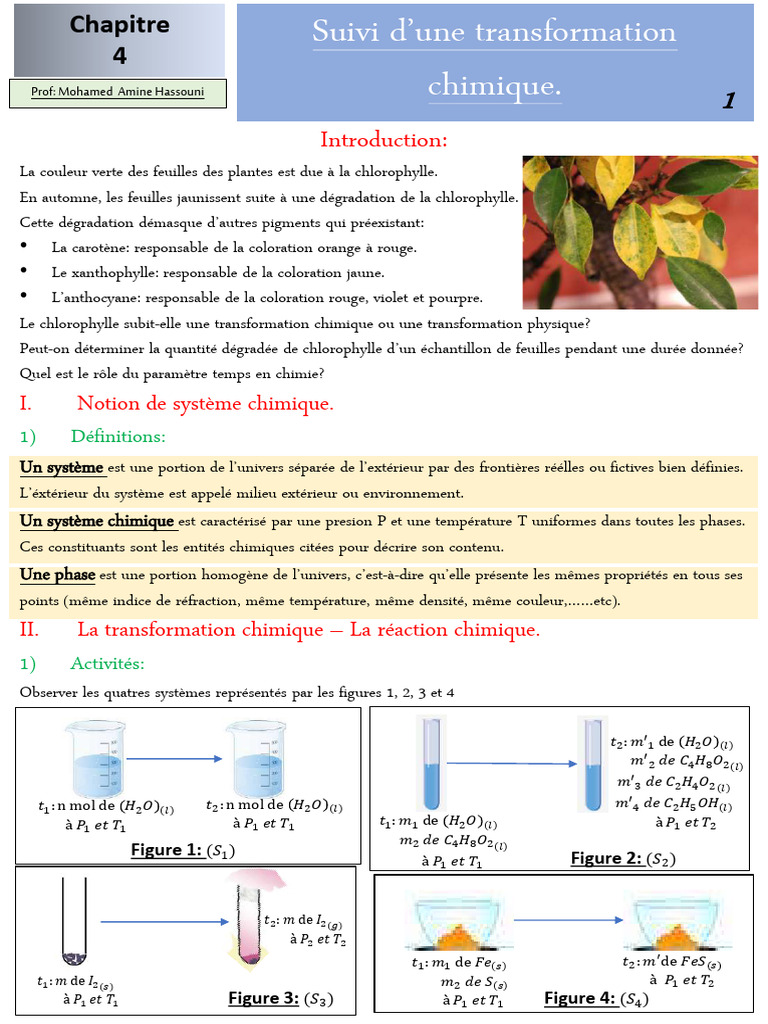 Transformation chimique et systèmes chimiques | PDF | Méthodes et ...