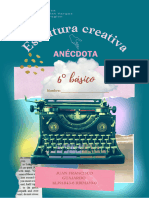 Flyer Vertical A4 Guía Escritura Creativa Collage Azul Turquesa Rosa