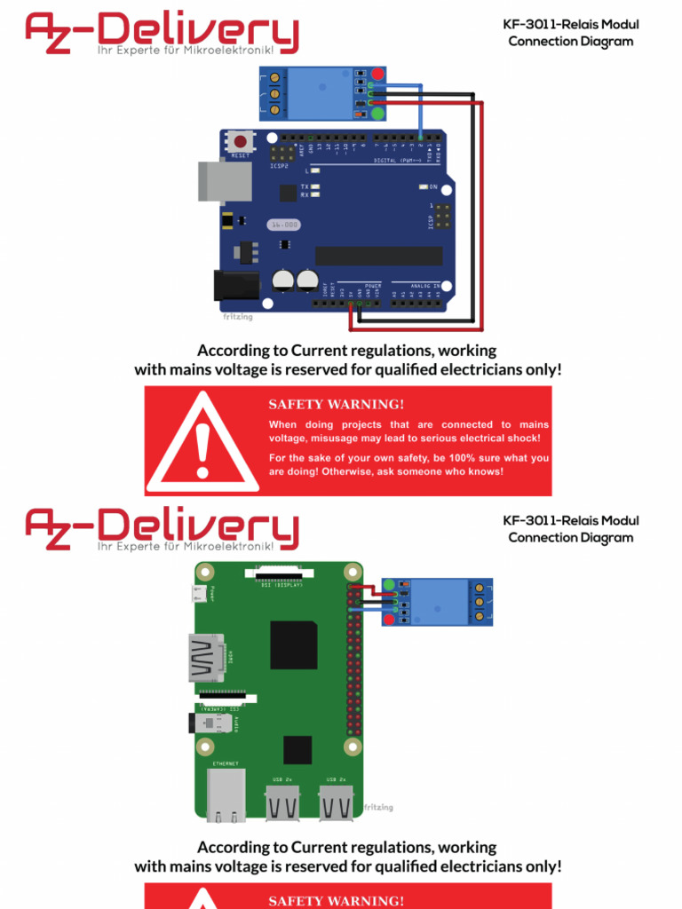KF301 1Relais Modul Connection Diagrams PDF