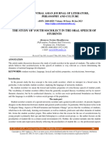 The Study of Youth Sociolect in The Oral Speech of Students