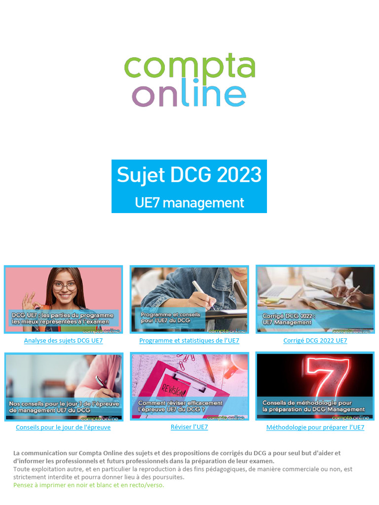 Sujet DCG 2023 : Management UE7 | PDF | Business