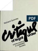 QUINNEY, Richard. Critique of Legal Order Crime Control in Capitalist Society