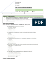 Prueba Ciencias Naturales 6°