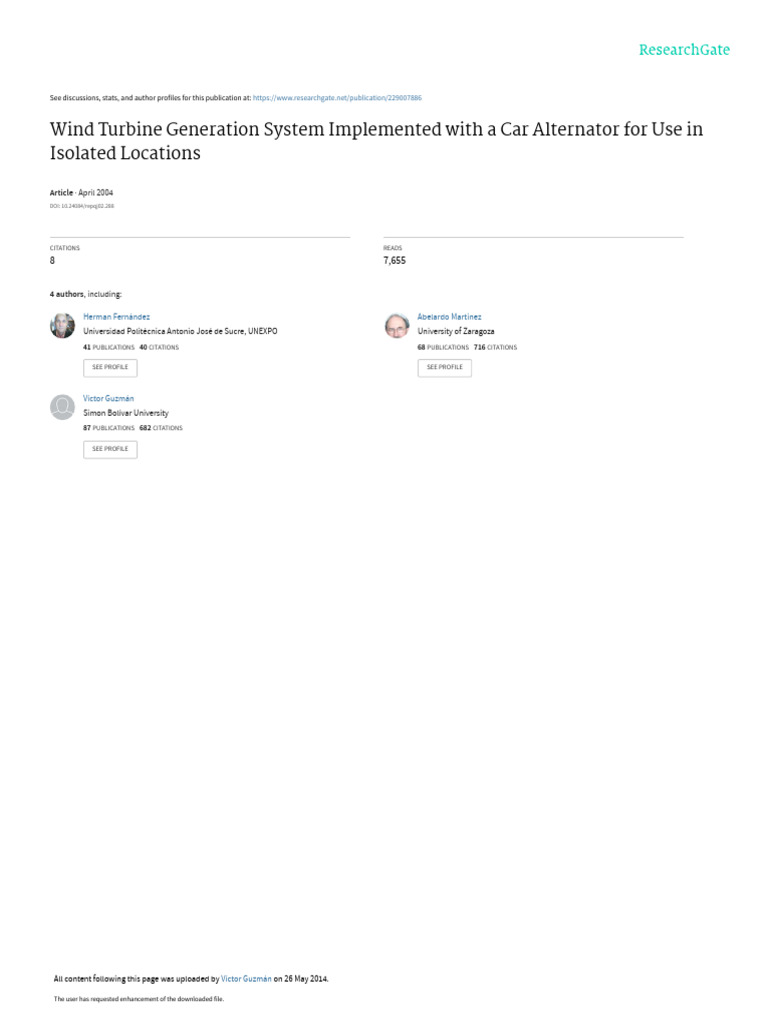 Wind Turbine Generation System Implemented With A | PDF | Power