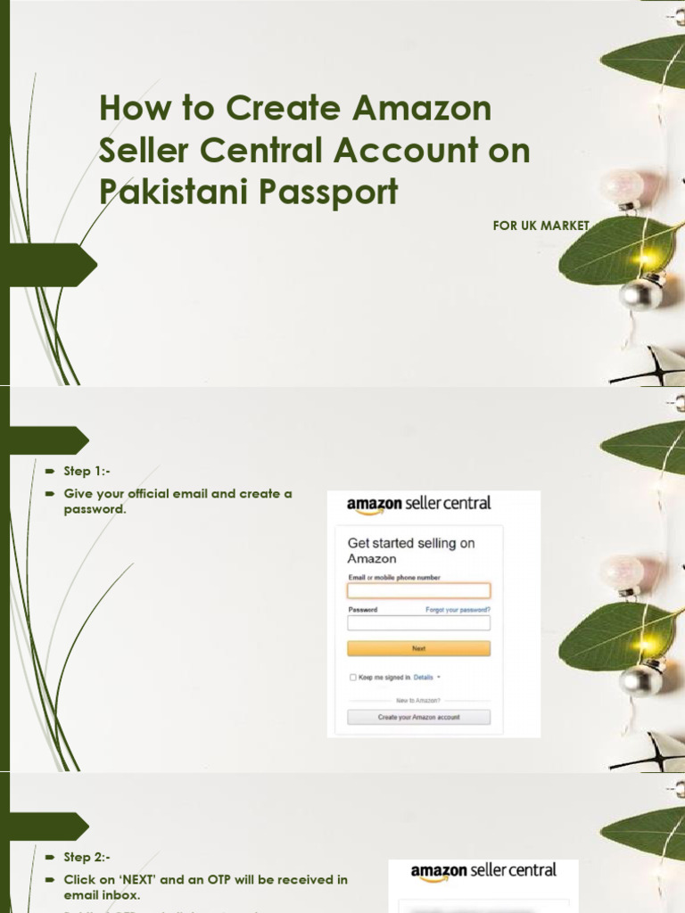 How To Create Amazon Seller Central Account (UK MARKET) PDF Computing