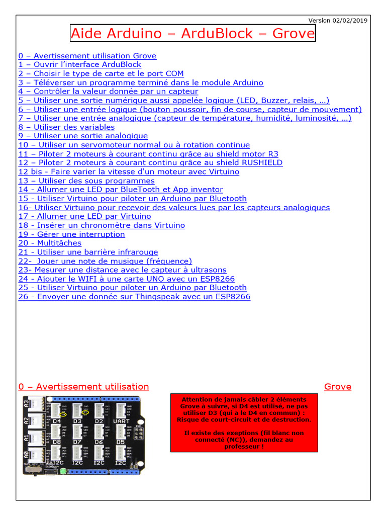 Utilisation d'ArduBlock avec Grove | PDF | Capteur | Arduino