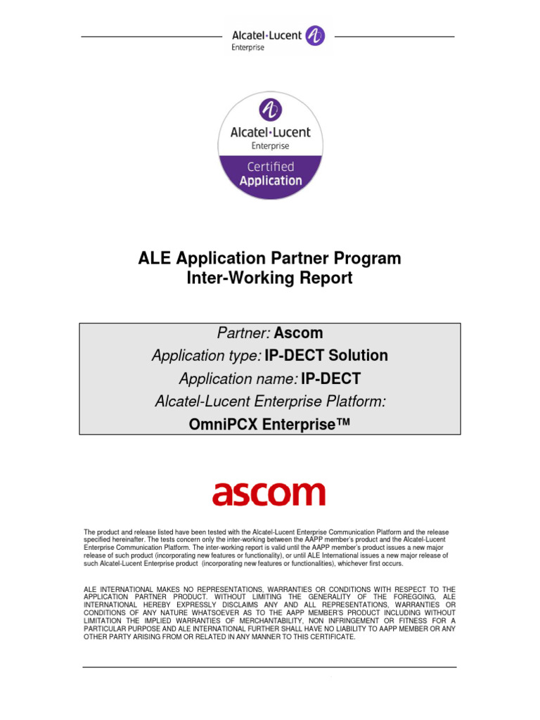IWR 0256 Ed01 - AscomIP DECT R9.1 - 0mniPCXEnterpriseR12.0 | PDF ...