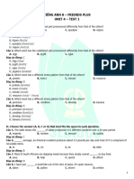 Tieng Anh 8 Friends Plus - Unit 4 - Test 1 (Key)