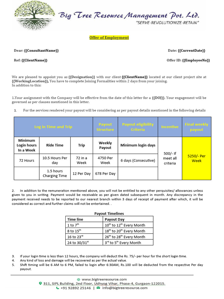 Uber Offer Letter PDF Business Law Private Law